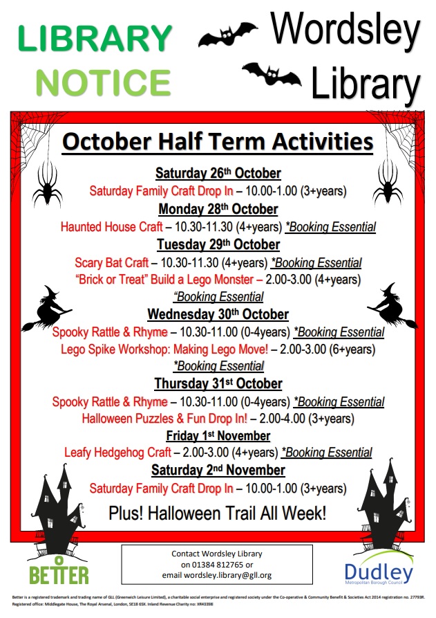 Wordsley Library - Children's Half Term Activities